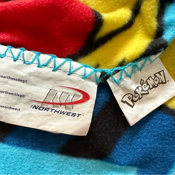 Pokemon Pikachu Northwest Fleece Blanket Blue Yellow  Kids Anime 45 x 36 In - Picture 2 of 4